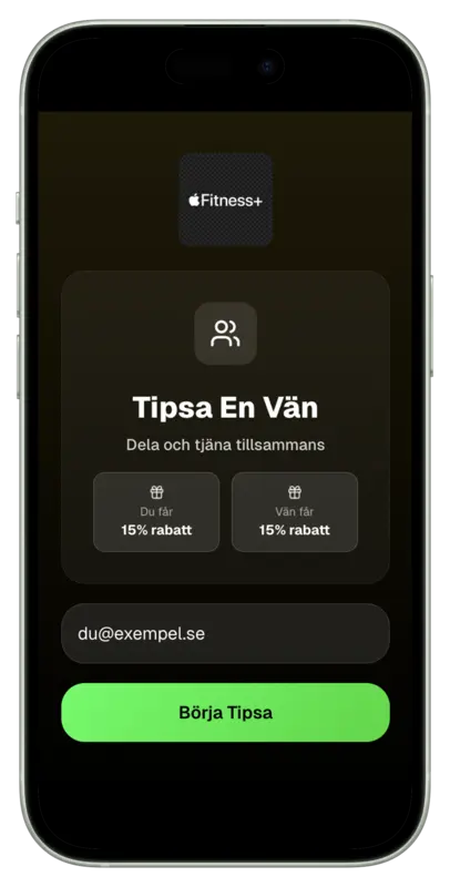 Premium referral-funnel på iPhone